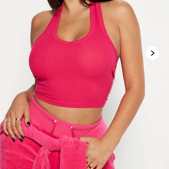 Fashion Nova Magenta Halter Top Plus Size 1X | Hot Pink Stretchy Y2K - Picture 1 of 10